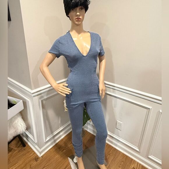 Nwot ribbed open back jumpsuit